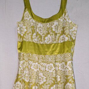 Jessica Howard Green and White Floral Sleeveless Dress